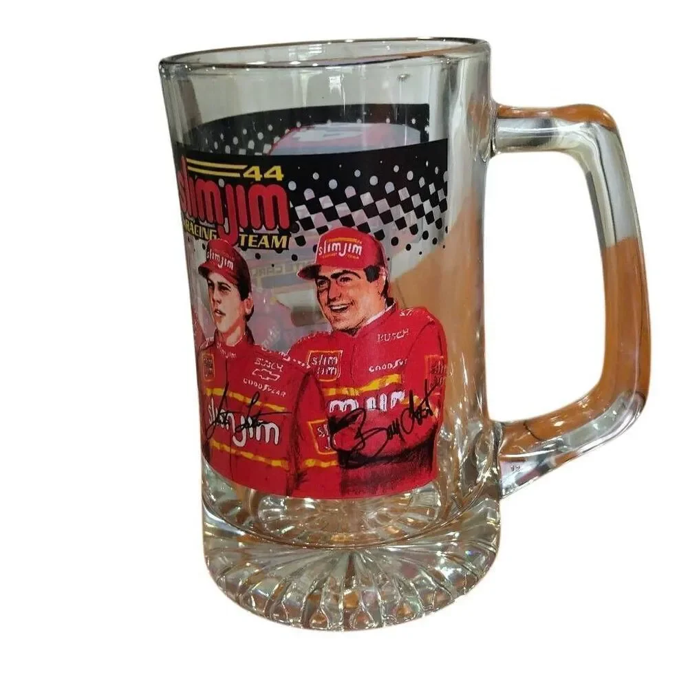 Vintage Rare Slim 1999 NASCAR BUSCH SERIES Jim Racing Team Beer Mug 24oz Heavy D
